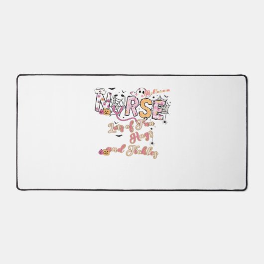 パディアクトラナースおもしろいハロウィーンデザインエッセンシャルT デスクマット (正面)