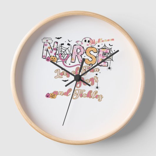 パディアクトラナースおもしろいハロウィーンデザインエッセンシャルT 壁時計 (正面)