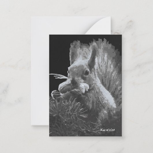 パディーケーキ、リスのブックマーク ノートカード (裏面)