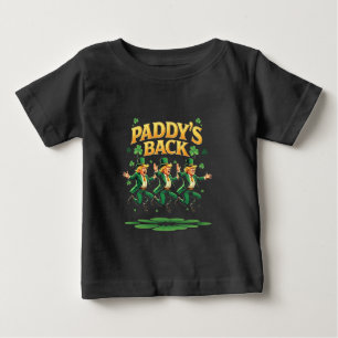 パディーズバックトおもしろいランプサンパトリックDay Leopard ベビーTシャツ