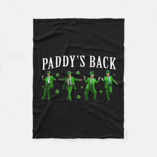 パディーズバックトおもしろいランプSt patricks dayアイリッシュシャ フリースブランケット (正面)
