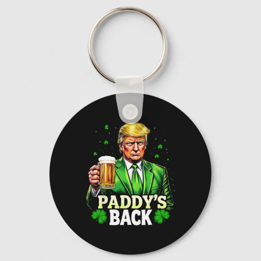 パディーズバックトランプビールシャムロックSt patricks dayL キーホルダー (正面)