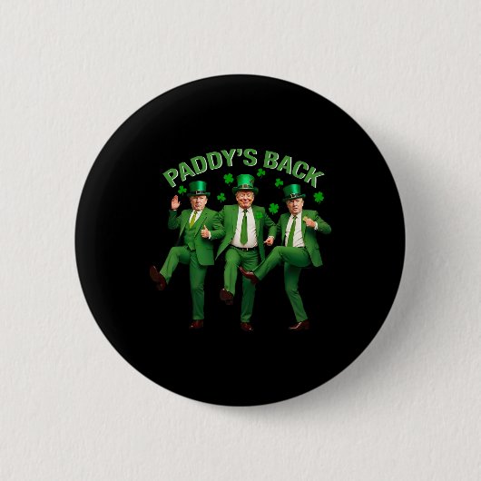 パディーズバックトランプ踊りおもしろいSt patricks dayN 缶バッジ (正面)