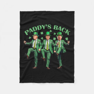 パディーズバックSt patricks dayおもしろいトランプ踊り フリースブランケット
