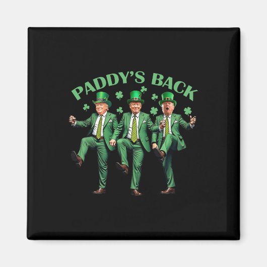 パディーズバックSt patricks dayおもしろいトランプ踊り マグネット (正面)