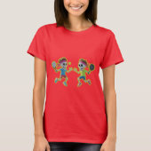 パデルのテニスをする面白いキャラクターのスケルトン – 3D Tシャツ (正面)