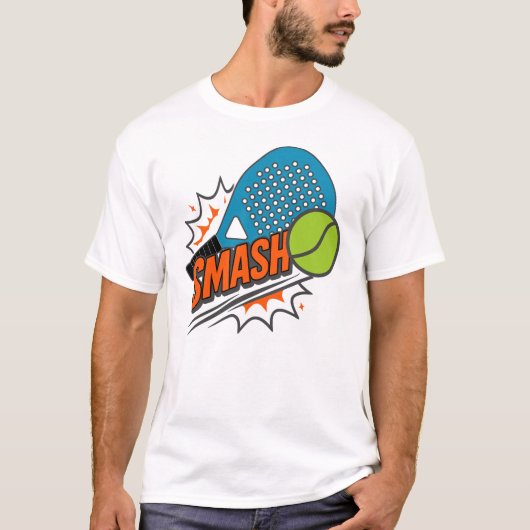 パデルの面白スマッシュ - スポーツファン Tシャツ (正面)