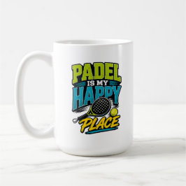 パデルは私の幸せな場所 レトロ スポーツ コーヒーマグカップ
