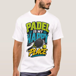 パデルは私の幸せな場所 レトロ スポーツ Tシャツ