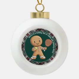 パデルをこよなく愛するクリスマス🎾🎄オーダーメイドテキストデザイン セラミックボールオーナメント