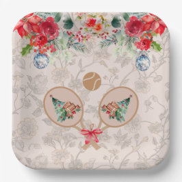 パデルをテーマにした紙皿 – フェスティブなラケットモチーフ ペーパープレート