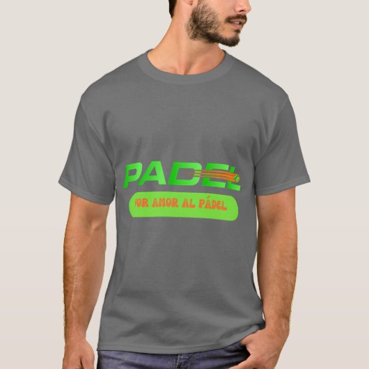 パデルを愛するビンテージスタイル Tシャツ (正面)