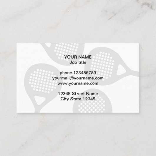 パデルコーチトレーナービジネスカードテンプレート 名刺 (裏面)