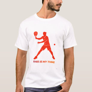 パデルシルエットアクションライフスタイルデザイン Tシャツ