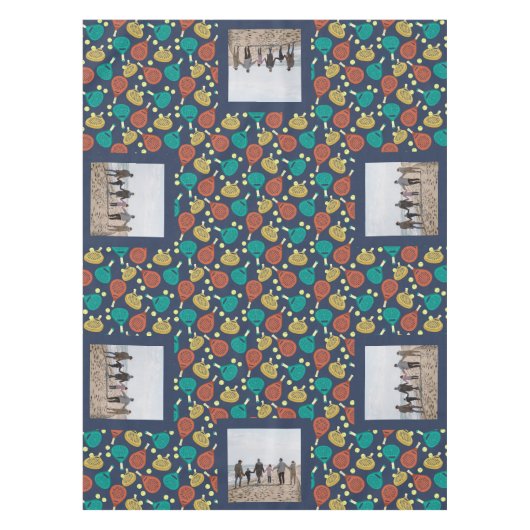 パデルテニスをテーマにしたカスタム写真 テーブルクロス (正面)