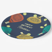 パデルテニステーマカスタムパーティー ペーパープレート (アングル)