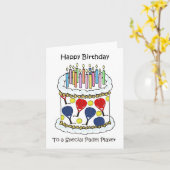 パデルテニスハッピーバースデー カード (黄色い花)