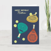 パデルテニスラケットとボーパーソナライズされたル カード (正面)