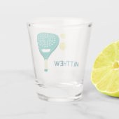 パデルテニスラケットとボーパーソナライズされたル ショットグラス (裏面)