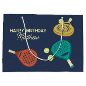 パデルテニスラケットとボーパーソナライズされたル ラージペーパーバッグ (裏面)