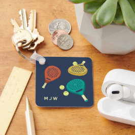 パデルテニスラケット&ボールモノグラム キーホルダー