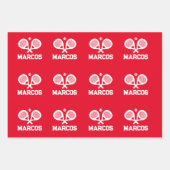 パデルラケットクリスマスラッピング紙シート ラッピングペーパーシート (正面2)