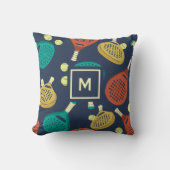 パデルラケットパターンとイニシャル クッション (正面)