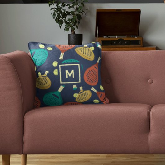 パデルラケットパターンとイニシャル クッション