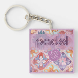 パデル キーチェーン - スペインタイルの雰囲気 パープル