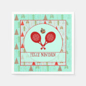 パデル コクテル ナプキン – パデル レトロ クリスマス スタンダードカクテルナプキン (正面)