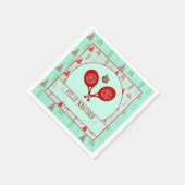 パデル コクテル ナプキン – パデル レトロ クリスマス スタンダードカクテルナプキン (角)