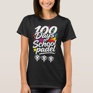 パデル 100日カウント スクール 先生 愛好家 スポーツ かわいい Tシャツ