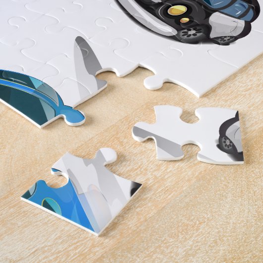 パトカーとヘリコプター ジグソーパズル (側面)