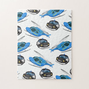 パトカーとヘリコプター ジグソーパズル