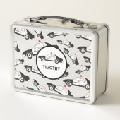 パトカーのパターン名前をカスタムする メタルランチボックス (裏面)