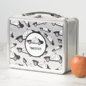 パトカーのパターン名前をカスタムする メタルランチボックス (インサイチュ)