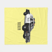 パトカーの漫画イラスト フリースブランケット (正面(横))