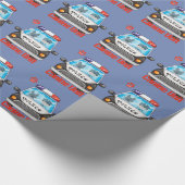 パトカーの犬の単位の警官そして警察犬 ラッピングペーパー (角)