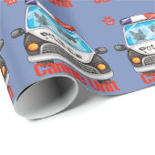 パトカーの犬の単位の警官そして警察犬 ラッピングペーパー (ロールコーナー)