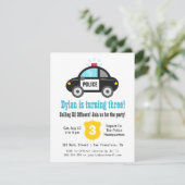 パトカーの男の子のバースデーパーティ招待状 招待状 (スタンド正面)