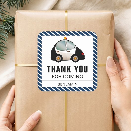 パトカーの誕生日パーティー景品シール スクエアシール