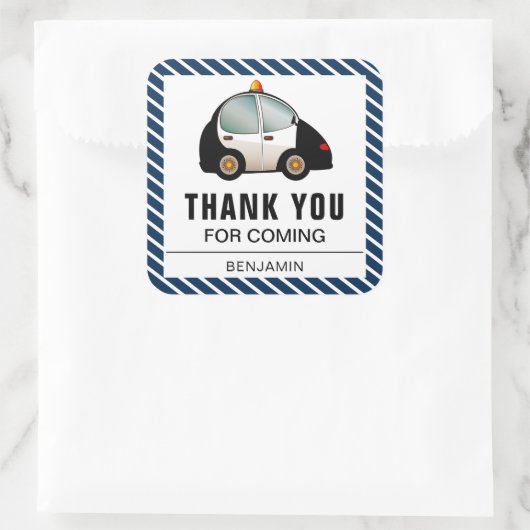 パトカーの誕生日パーティー景品シール スクエアシール (バッグ)