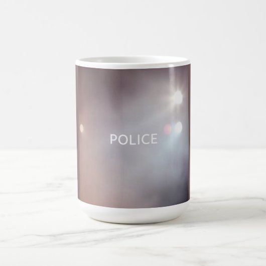パトカーの警光 – 点滅する緊急夜間デザイン コーヒーマグカップ (中央)