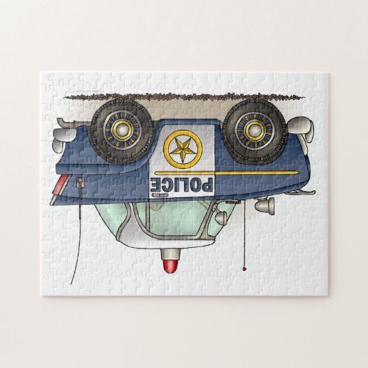 パトカーの警察のCrusierの警察官車 ジグソーパズル (横)