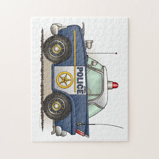 パトカーの警察のCrusierの警察官車 ジグソーパズル (縦)