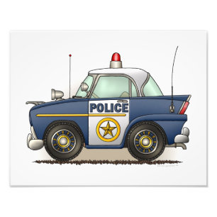パトカーの警察のCrusierの警察官車 フォトプリント
