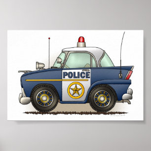 パトカーの警察のCrusierの警察官車 ポスター