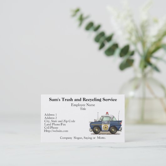 パトカーの警察のCrusierの警察官車 名刺 (スタンド正面)