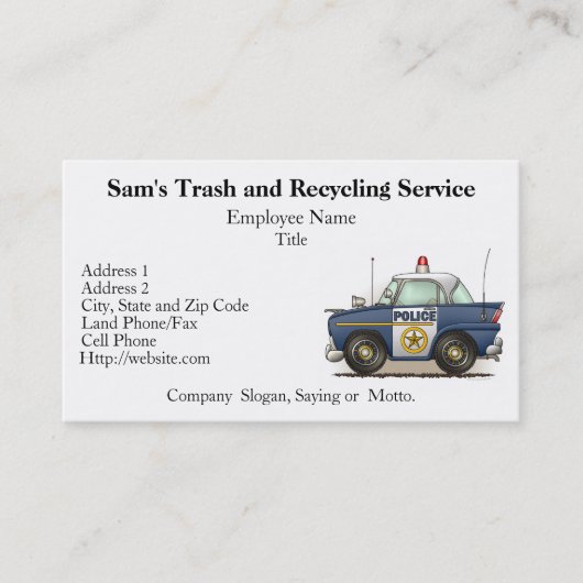 パトカーの警察のCrusierの警察官車 名刺 (正面)