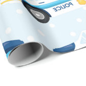 パトカー柄おもしろいパーティー包装紙 ラッピングペーパー (ロールコーナー)